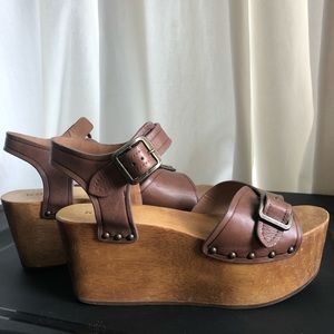 Anthro Wooden/Leather Shoes